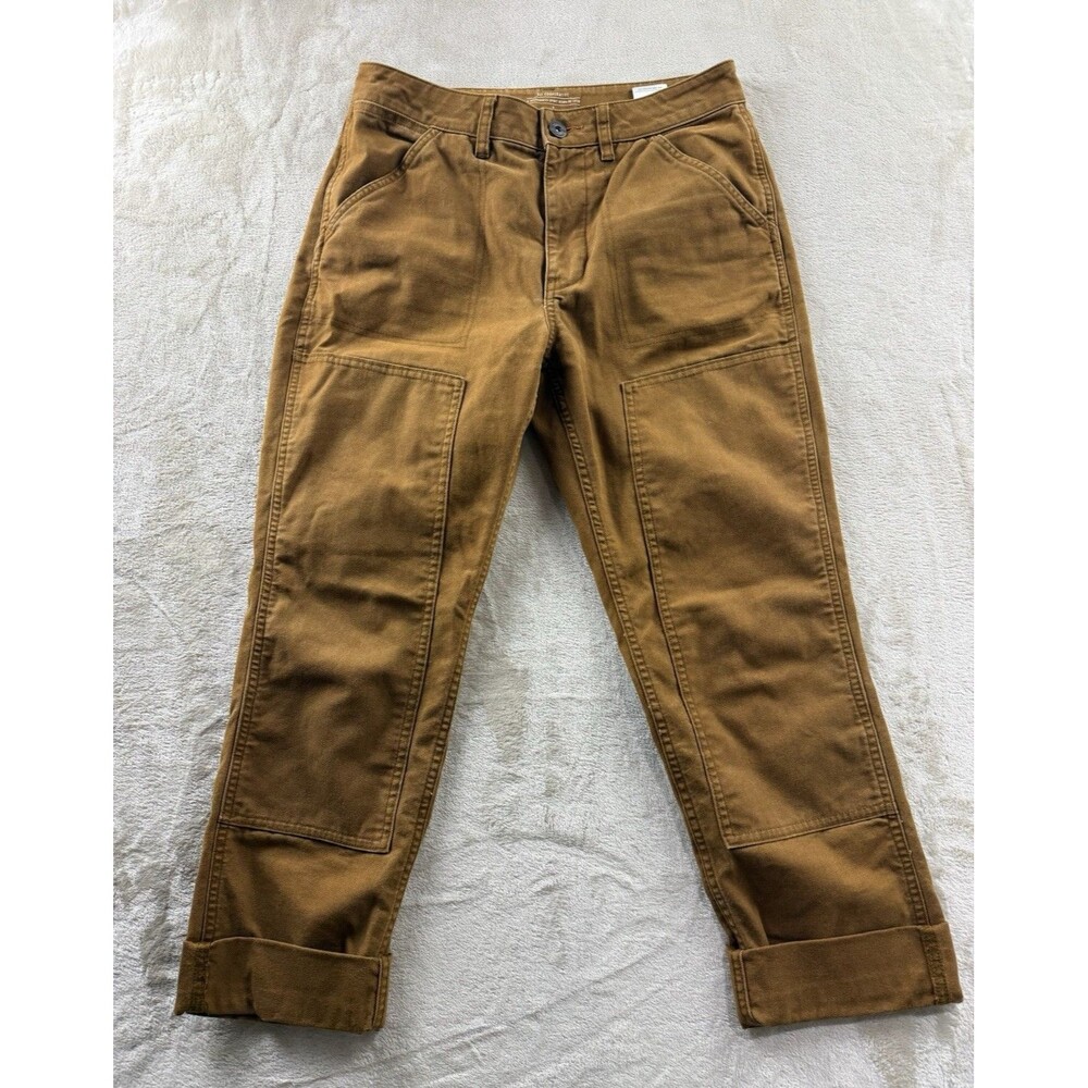 REI Womens Trailsmith Canvas Pants 8 Brown Double Knee Workwear Carpenter